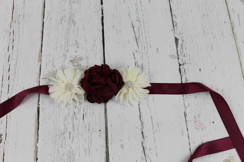 Burgundy Flower Girl Dress Rustic Flower Girl Dress Burgundy Sash /& Headband Lace Flower Girl Dress