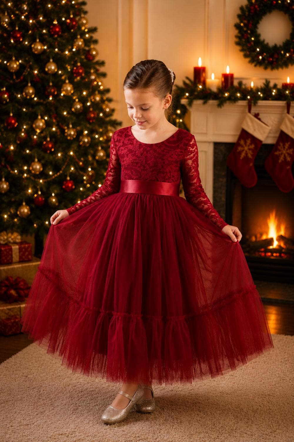 teen christmas dress red Girls 4 Years (110cm) 60