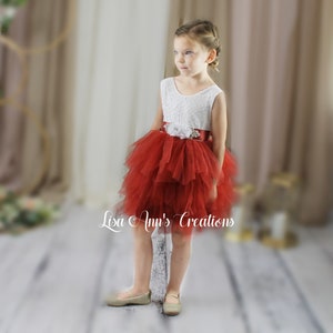 Flower Girl Dress Rust Flower Girl Toddler Flower Girl Dresses Boho Junior Bridesmaid Knee Length Tiered Dress Sleeveless Flower Girl Dress