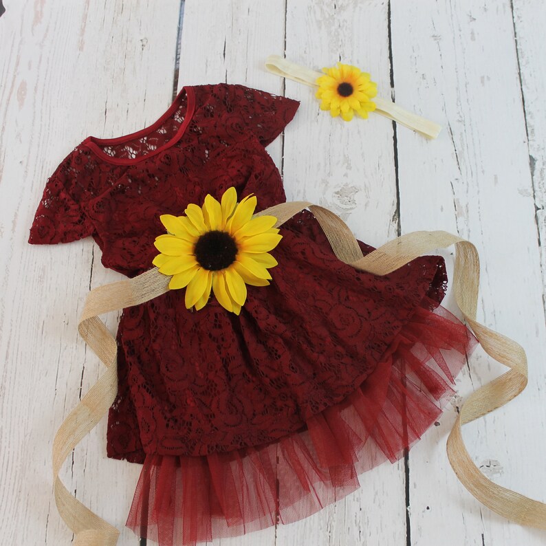flower girl maroon dress