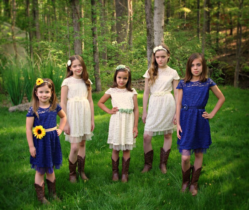 Burgundy Flower Girl Dress Rustic Flower Girl Dress Burgundy Sash /& Headband Lace Flower Girl Dress