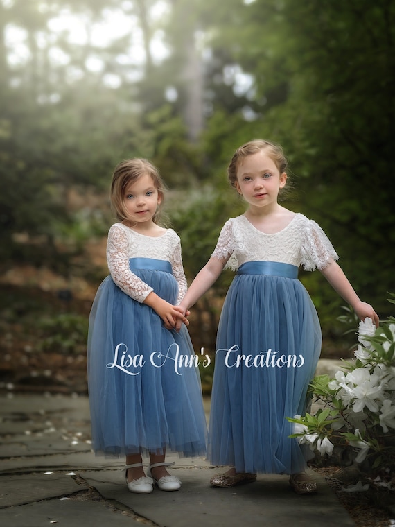 Dusty Blue Flower Girl Dress Junior 