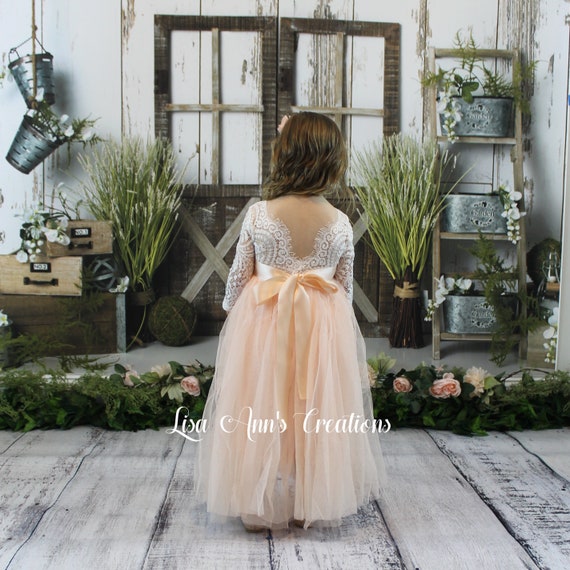 Flower Girl Dress Light Peach Junior 