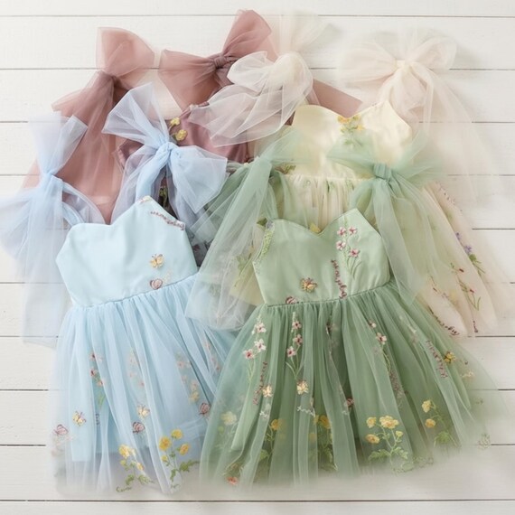 Baby Easter Dress Dusty Blue Toddler Floral Romper Little Girl Dresses Baby Easter Dress Dusty Blue Toddler Floral Romper Little Girl Dresses
