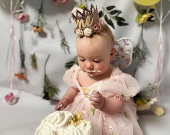First Birthday Dress Fairy First Birthday Dress Light Pink Floral Baby Fairy Dress 1st Birthday Dress 1st bday Short Sleeve First bday Dress
