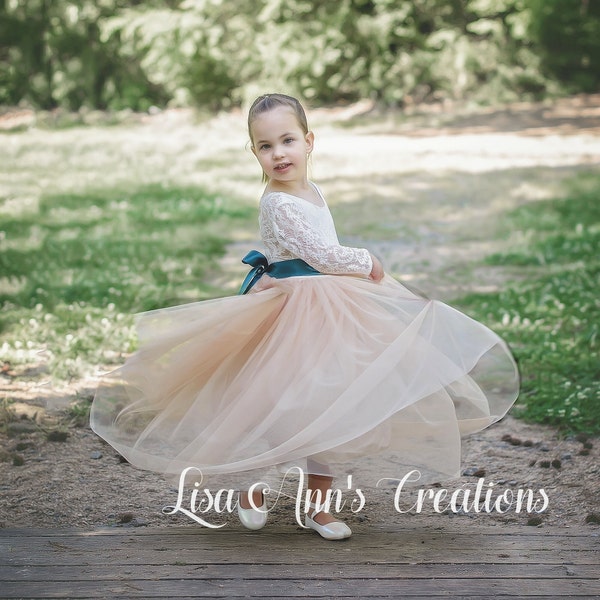Champagne Flower Girl Dress Etsy
