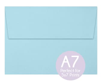 Pastel Blue - A7 5x7 Envelopes - 5x7 Invitation Envelopes, Perfect for 5x7 Photo Cards and Invitations, A7 Wedding Envelopes - Set of 10