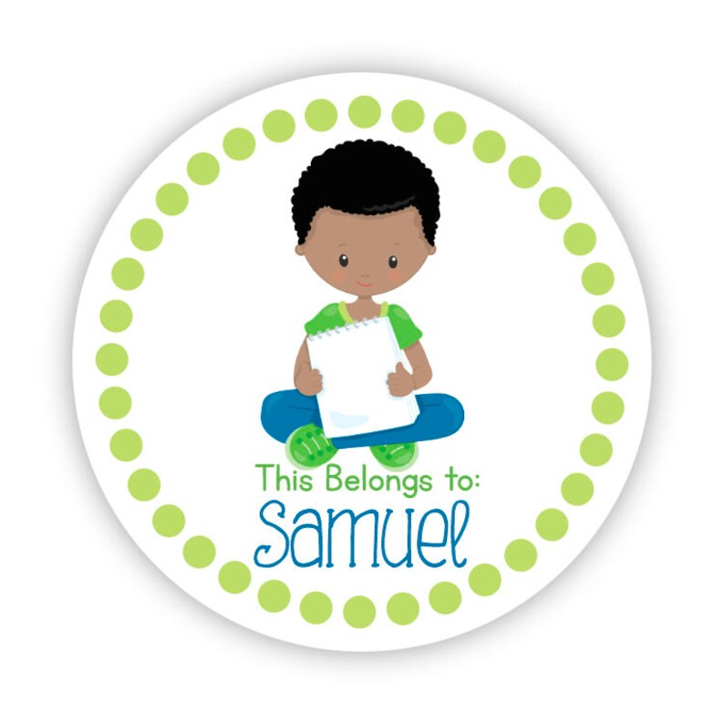 Back To School Name Labels Green Boy Artist Girl Artist Name Label Stickers Kids Art Personalized Stickers Lime Drawing Art Name Paper Party Supplies Stickers Labels s