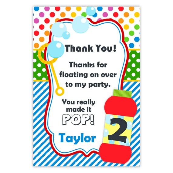Rainbow Polkadot Personalized Birthday Party Thank You Cards Rainbow Polkadot Personalized Birthday Party Thank You Cards