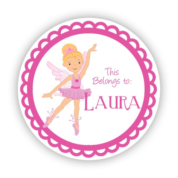 Name Stickers Cute Pink Ballerina Girls Ballet Etsy Name Stickers Cute Pink Ballerina Girls Ballet Etsy