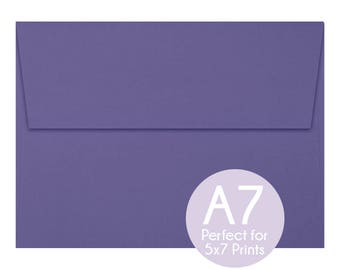 Wisteria Purple - A7 5x7 Envelopes - 5x7 Invitation Envelopes, Perfect for 5x7 Photo Cards and Invitations, A7 Wedding Envelopes - Set of 8