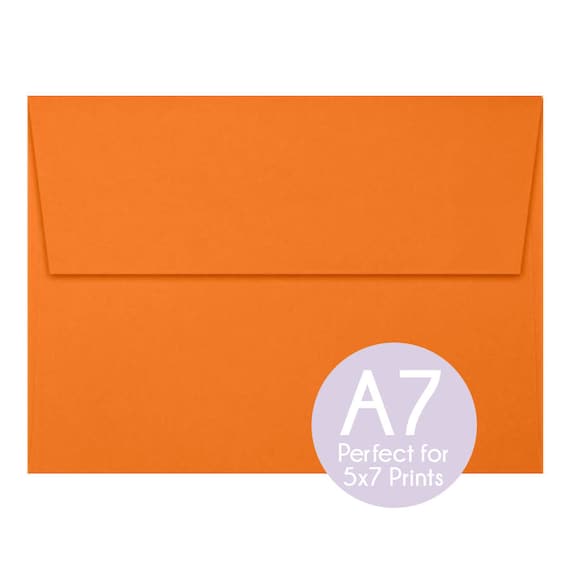 Mandarin Orange A7 5x7 Envelopes 5x7 Invitation Envelopes, Perfect for 5x7  Photo Cards and Invitations, A7 Wedding Envelopes Set of 8 