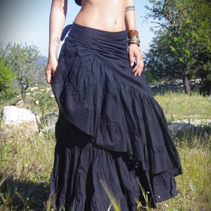 Tribal Black Long Skirt Witch Skirt Maxi Skirt Gothic - Etsy