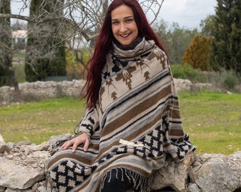 Cálido Boho Poncho, Boho Invierno, Ropa de Festival, Ropa Hippie, Ropa Gitana, Poncho Tribal, Poncho de Hadas, Poncho Pixie