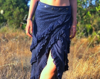 Ruffle Wrap Skirt: Cotton Lace Elven Festival Skirt