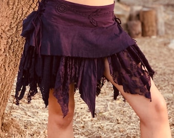 Boho Pixie Skirt: Rave Festival Layered Mini Skirt