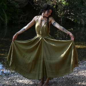 Boho Cotton Maxi Dress – Flowy Goddess Fairy Dress