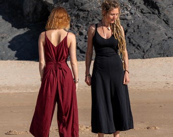Baumwoll Sommer Jumpsuit: Boho Lässiger Overall, Relaxed Fit
