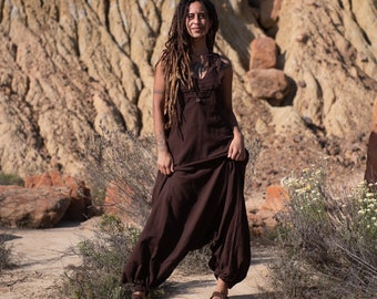 Bohemian Jumpsuit, Cotton Jumpsuit, Festival Jumpsuit, Tribal Jumpsuit, Woman Onesie, Harem Pants Jumpsuit, Summer Romper, Wide Leg Jumpsuit