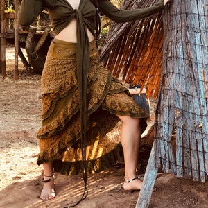 High Low Asymmetric Boho Skirt, Hippie Maxi Skirt, Ruffle Skirt, Lace Skirt, Tiered Skirt, Layered Skirt, Festival Skirt, Peasant Skirt