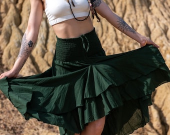 Convertible High Low Skirt Dress: Bohemian Festival Wear