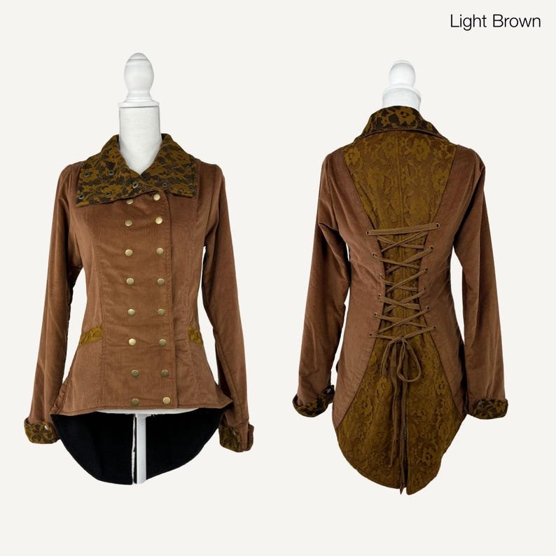 Victorian Steampunk Coat with Fairy-Inspired Design – Unique Alternative Outerwear image 14