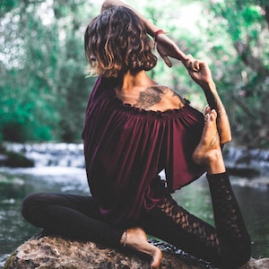 Off Shoulder Bohemian Top: Soft Viscose Blend