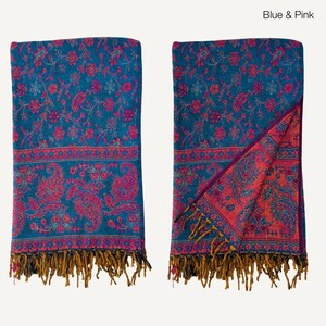 Paisley Blanket Shawl – Vegan Wool Boho Scarf, Cozy Festival Wrap, Warm Winter Shawl image 9