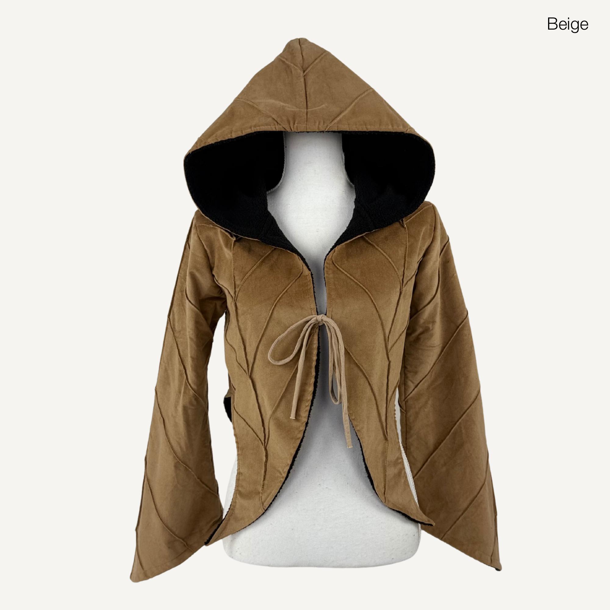 Fleece Lined Leaf Hooded Jacket: Elven Faerie Festival Coat - Etsy 
