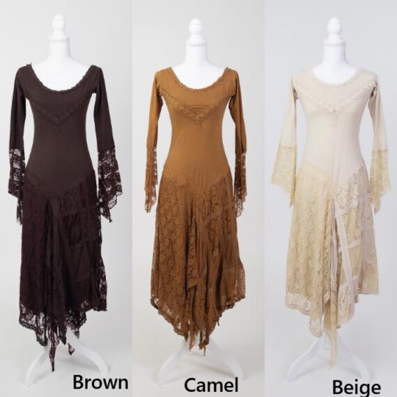 Long Sleeve Dress, Fall Winter Long Dress, Witch Dress