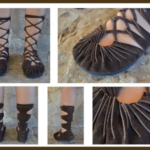 Pixie Fairy Hand Made Leather Shoes, Renaissance Shoes, Medieval Shoes, Gladiator Shoes, 35 EU, 36 size, 37 eu, 4 us, 5 US, 6 uk, 2 uk, 3 uk