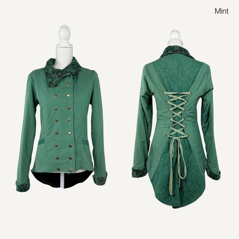 Victorian Steampunk Coat with Fairy-Inspired Design – Unique Alternative Outerwear image 15