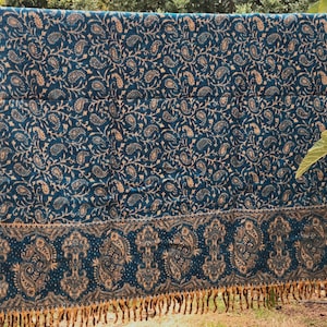 Paisley Blanket Shawl – Vegan Wool Boho Scarf, Cozy Festival Wrap, Warm Winter Shawl image 5