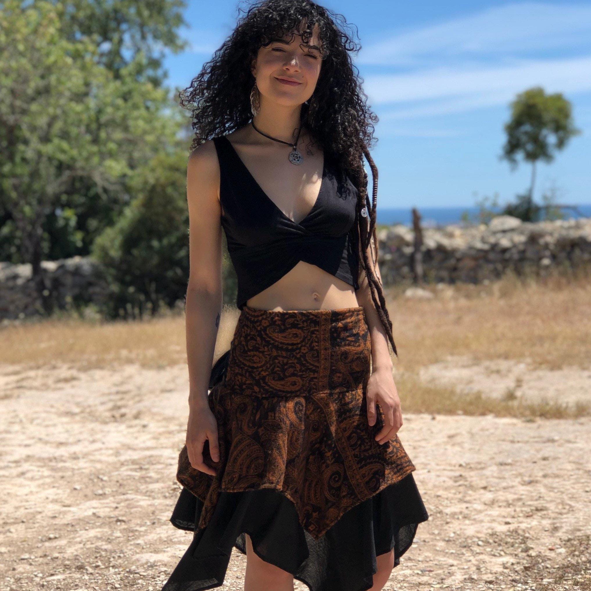 Layered Pixie Skirt: Boho Tiered Asymmetrical Festival Skirt - Etsy