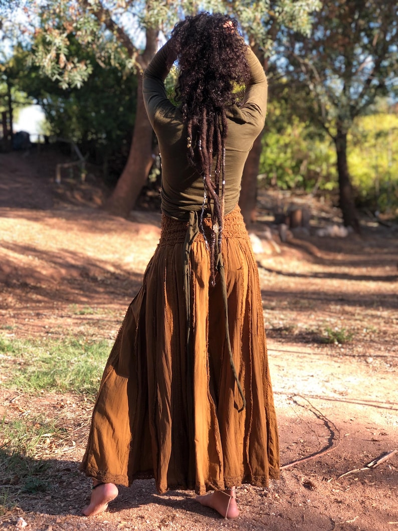 Cotton Palazzo Trousers – Smocked Waist Wide Leg Pants image 8