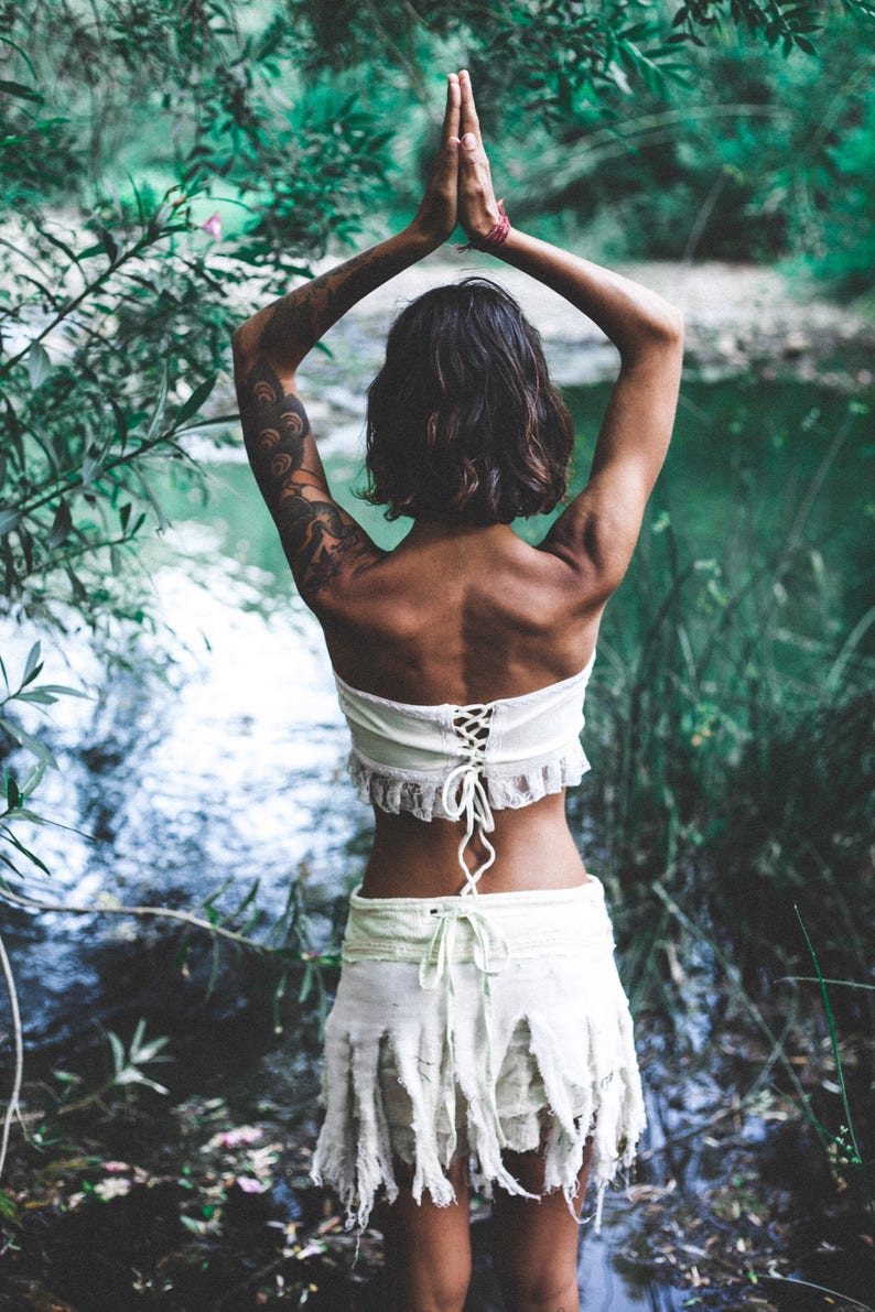 Pixie Skirt Gypsy Skirt Burning Man Skirt Bohemian Skirt Forest Skirt Fairy Skirt Tribal Skirt Fringe White Skirt Tarzan Skirt
