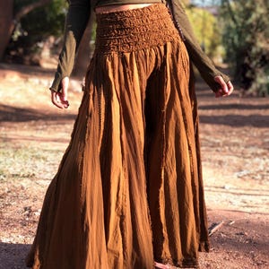 Cotton Palazzo Trousers – Smocked Waist Wide Leg Pants image 9