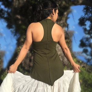 Racerback Halter Top: Boho Asymmetrical Tank