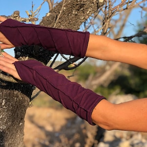 Menottes en feuille, chauffe-bras Pixie, menottes en feuille elfique, manches de fée avec motif de feuille, chauffe-poignets en feuilles d'elfe, gants sans doigt du festival d'hiver image 7