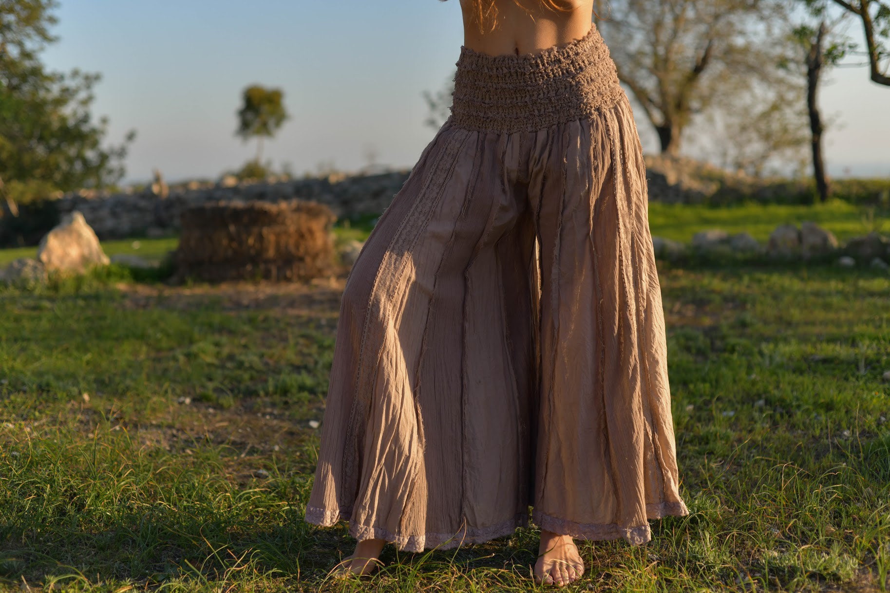 Wide Leg Cotton Pants Summer Trousers Beach Pants Bell Etsy