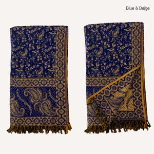 Paisley Blanket Shawl – Vegan Wool Boho Scarf, Cozy Festival Wrap, Warm Winter Shawl image 17