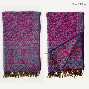 Paisley Blanket Shawl – Vegan Wool Boho Scarf, Cozy Festival Wrap, Warm Winter Shawl image 12