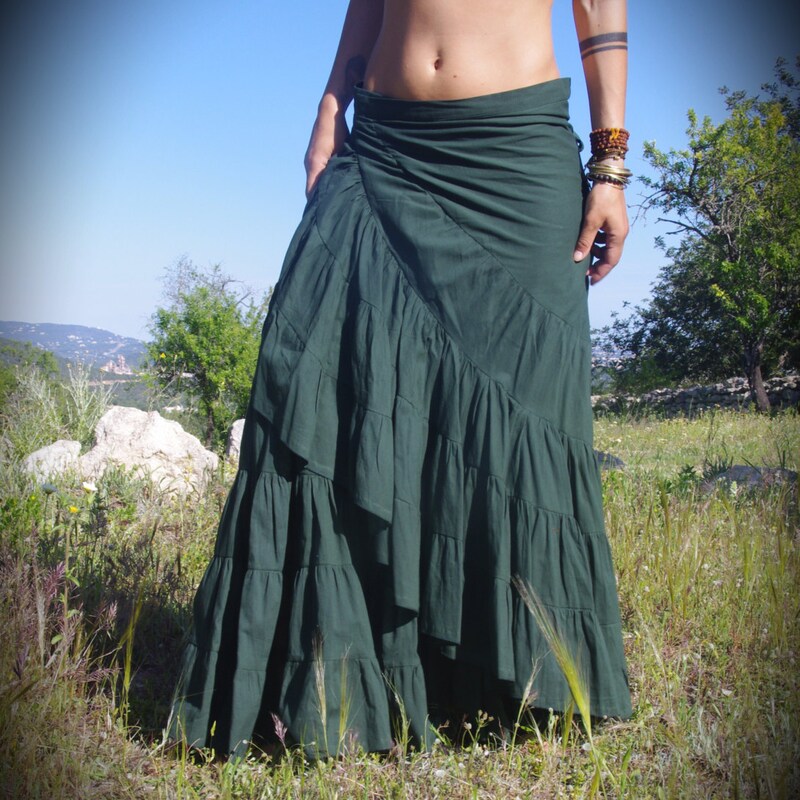 Dancer World langer Damenrock mit Pailletten im indischen Boho-Hippie-Stil für Zigeuner- und