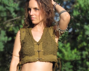 Handgemaakt gehaakt kanten hemd: top van boho-katoenen gaas