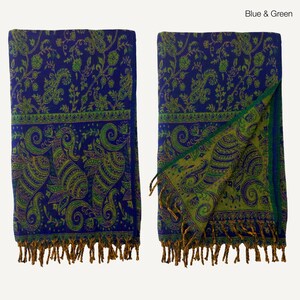 Paisley Blanket Shawl – Vegan Wool Boho Scarf, Cozy Festival Wrap, Warm Winter Shawl image 18