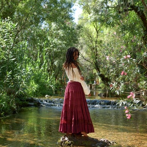 Long Boho Maxi Skirt, Prairie Skirt, Flamenco Skirt, Ruffle Skirt, Summer Maxi Skirt, Full Length Skirt, Festival Skirt, Gypsy Skirt, Elven image 4