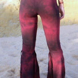 Tie Dye-knappbyxor: Boho utsvängda yogabyxor bild 2