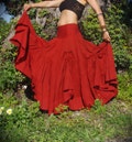 Flamenco Gypsy Red Skirt, Nomadic Skirt, Fairy Clothing, Long Skirt, Maxi Skirt, Nomad Skirt, Belly Dance Skirt, Festival Skirt, Boho Skirt product logo