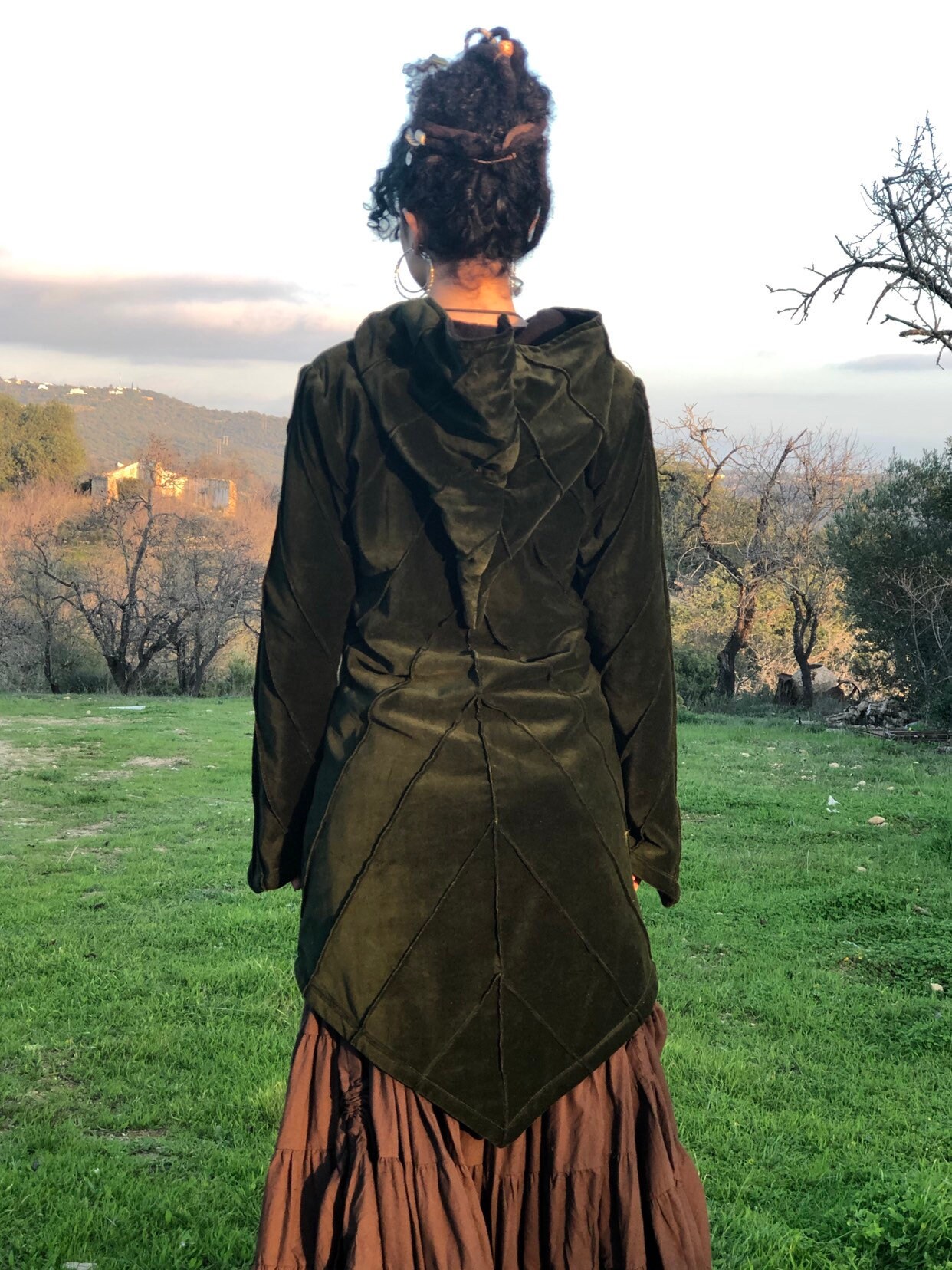 Pixie Fairy Leaf Hood Jacket, Forest Leaf Coat, Festival