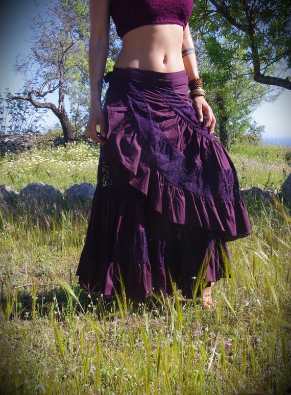 GitaneMaxi En De FéeIndienne Coton JupeFlamencoBurlesqueElfiqueFestival Longue DentelleBoho Jupe vIf7gYyb6